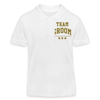 Team Groom - Wedding - Kinder Organic Poloshirt Mini Sprinter von Stanley/Stella - Weiß - Vorne