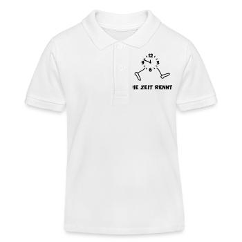 Uhr - Zeit Rennt - Kinder Organic Poloshirt Mini Sprinter von Stanley/Stella - Weiß - Vorne