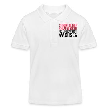 Bodybuilder schlafen nicht, sie legen sich wachsen - Kinder Organic Poloshirt Mini Sprinter von Stanley/Stella - Weiß - Vorne