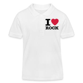 i love rock / I heart rock - Polo enfant bio Stanley/Stella - blanc - Devant