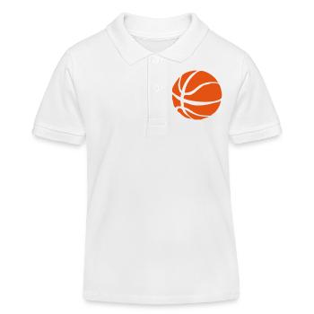 basketball_orange_2 - Kinder Organic Poloshirt Mini Sprinter von Stanley/Stella - Weiß - Vorne