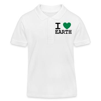 I *heart* earth - Kinder Organic Poloshirt Mini Sprinter von Stanley/Stella - Weiß - Vorne