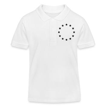 EU Flagge - Kinder Organic Poloshirt Mini Sprinter von Stanley/Stella - Weiß - Vorne