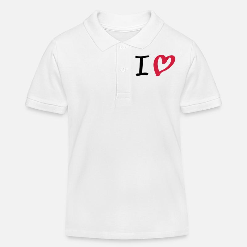 i love - Kinder Organic Poloshirt Mini Sprinter von Stanley/Stella - Weiß