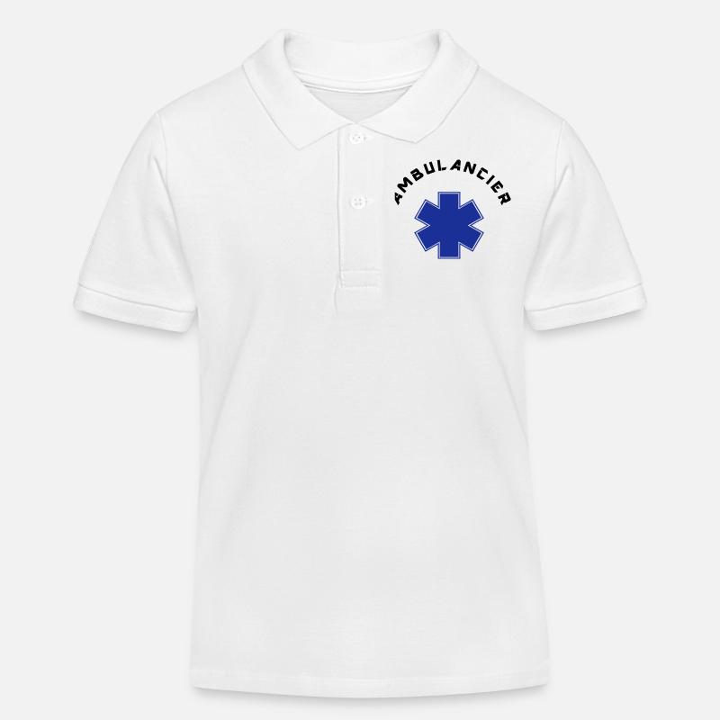 ambulancier logo - Polo enfant bio Stanley/Stella - blanc