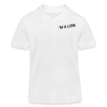 i'm a lion! - Kinder Organic Poloshirt Mini Sprinter von Stanley/Stella - Weiß - Vorne