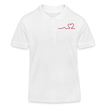 Herzschlag heartbeat Liebe Love Valentinstag coeur - Kinder Organic Poloshirt Mini Sprinter von Stanley/Stella - Weiß - Vorne