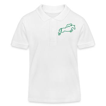 Hindernis springen Reiten trace2 - Kinder Organic Poloshirt Mini Sprinter von Stanley/Stella - Weiß - Vorne