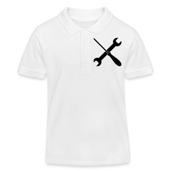 Screwdriver And Wrench Craftsman Logo - Kids Organic Polo Shirt by Stanley/Stella - white - Front