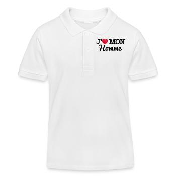 J'aime mon homme - Polo enfant bio Stanley/Stella - blanc - Devant