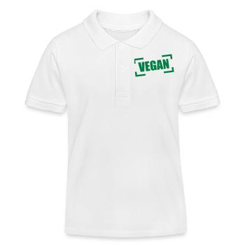 Vegan Stempel Logo - Kinder Organic Poloshirt Mini Sprinter von Stanley/Stella - Weiß - Vorne
