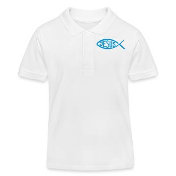 Jesus - Kinder Organic Poloshirt Mini Sprinter von Stanley/Stella - Weiß - Vorne