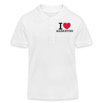I (Heart) Marketing - Kinder Organic Poloshirt Mini Sprinter von Stanley/Stella - Weiß - Vorne