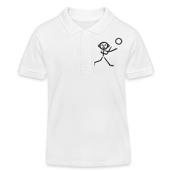 Handball stick figure - Kids Organic Polo Shirt by Stanley/Stella - white - Front