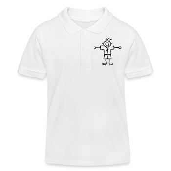 Torwart 1 - Kinder Organic Poloshirt Mini Sprinter von Stanley/Stella - Weiß - Vorne