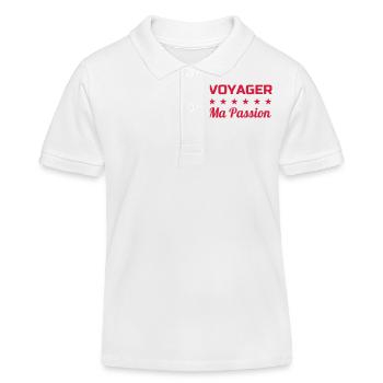 Voyage / Voyageur / Vacances / Voyager - Polo enfant bio Stanley/Stella - blanc - Devant