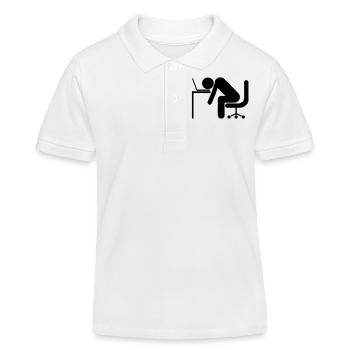 homme travail bureau chaise dort dormir - Polo enfant bio Stanley/Stella - blanc - Devant