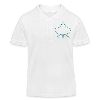 Fire Bowl BBQ Grill Fire - Kids Organic Polo Shirt by Stanley/Stella - white - Front