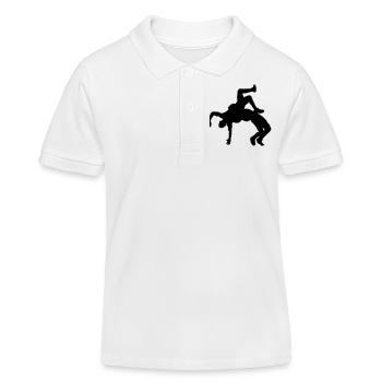 ringen silhouette - Kinder Organic Poloshirt Mini Sprinter von Stanley/Stella - Weiß - Vorne