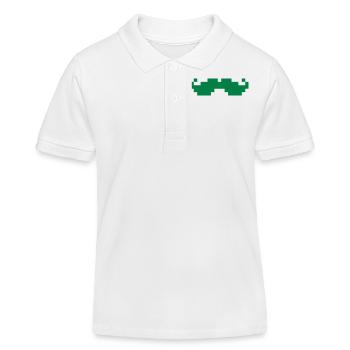 8bit pixel moustache - Kinder Organic Poloshirt Mini Sprinter von Stanley/Stella - Weiß - Vorne