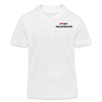 i love my triathlete - Kinder Organic Poloshirt Mini Sprinter von Stanley/Stella - Weiß - Vorne