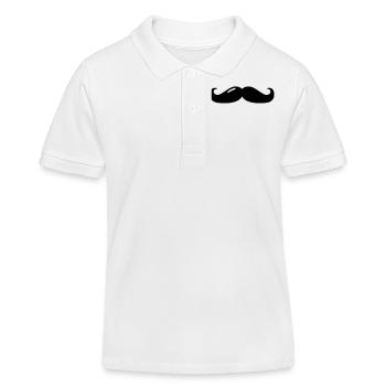 moustache - moustache - barbe - barbe - Polo enfant bio Stanley/Stella - blanc - Devant
