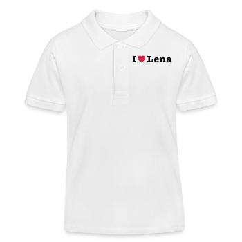 J'aime Lena 1 - Polo enfant bio Stanley/Stella - blanc - Devant