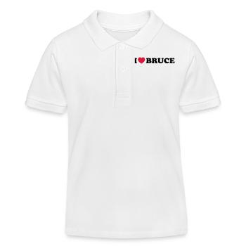 I love bruce - Kinder Organic Poloshirt Mini Sprinter von Stanley/Stella - Weiß - Vorne