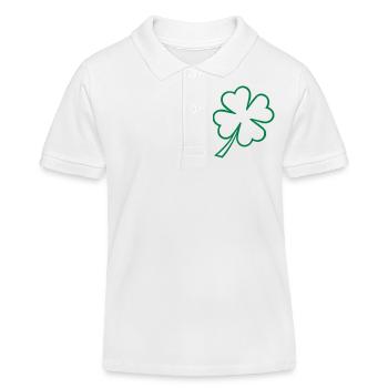 lucky clover st patrick - Kids Organic Polo Shirt by Stanley/Stella - white - Front