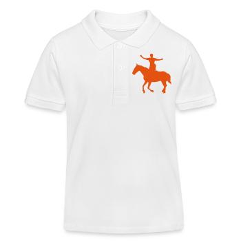voltige cosaque cheval chevaux horse3 - Polo enfant bio Stanley/Stella - blanc - Devant