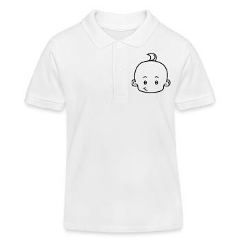 glücklich kopf gesicht klein süß niedlich windel k - Kinder Organic Poloshirt Mini Sprinter von Stanley/Stella - Weiß - Vorne