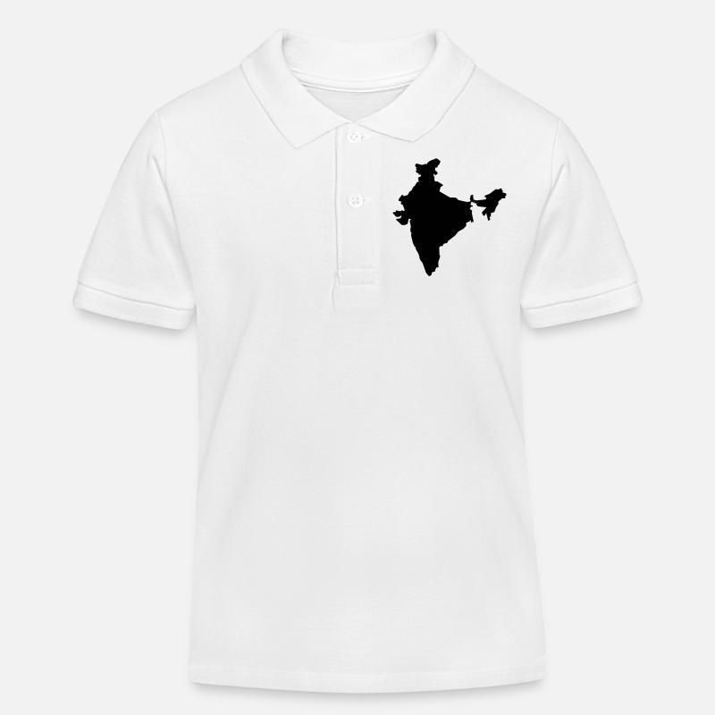 Inde pays silhouette idée cadeau nation vacances - Polo enfant bio Stanley/Stella - blanc