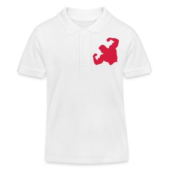 bodybuilding12 Figur Bodybuilding in. - Kinder Organic Poloshirt Mini Sprinter von Stanley/Stella - Weiß - Vorne
