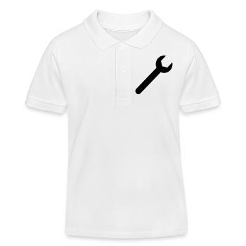 clef,Outil,Marteau,Pince,travail - Polo enfant bio Stanley/Stella - blanc - Devant