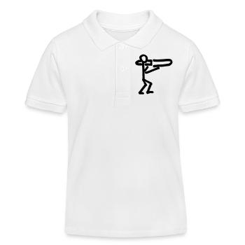 Musikant mit Posaune - Kinder Organic Poloshirt Mini Sprinter von Stanley/Stella - Weiß - Vorne