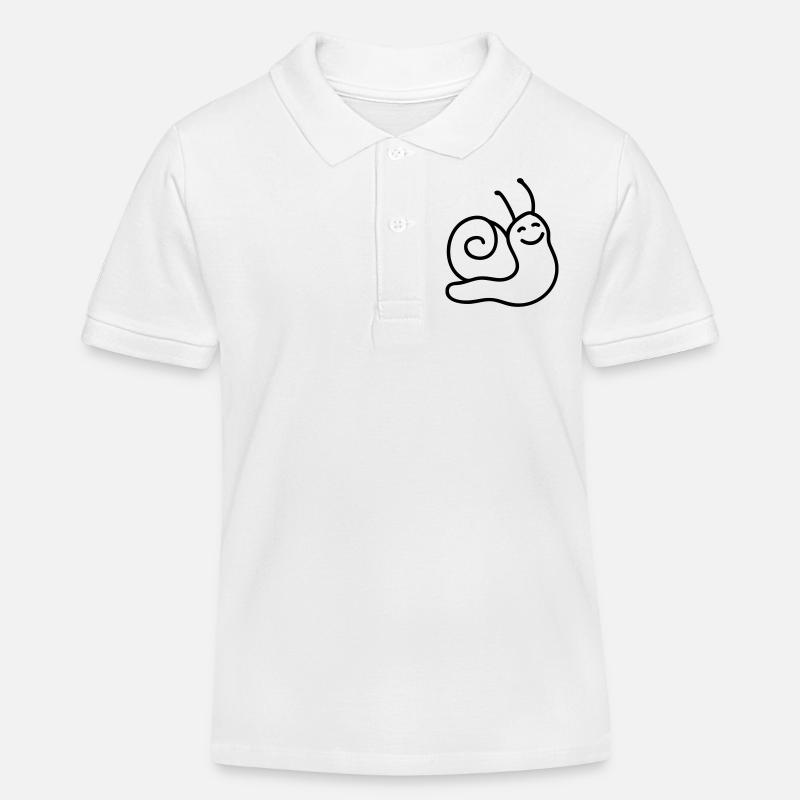 Escargot heureux - Line - Polo enfant bio Stanley/Stella - blanc