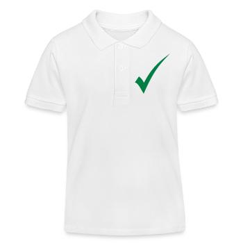 Vérification du crochet vert - Polo enfant bio Stanley/Stella - blanc - Devant