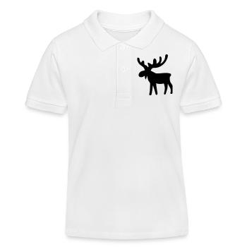 Elch - Kinder Organic Poloshirt Mini Sprinter von Stanley/Stella - Weiß - Vorne