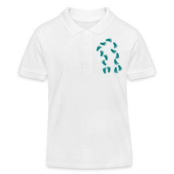 Babyfüsse, Baby Fußabdruck - Kinder Organic Poloshirt Mini Sprinter von Stanley/Stella - Weiß - Vorne