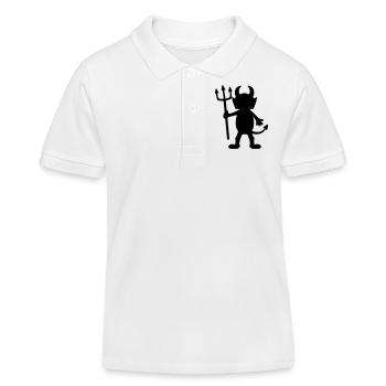Personnage de dessin animé diable homme - Polo enfant bio Stanley/Stella - blanc - Devant