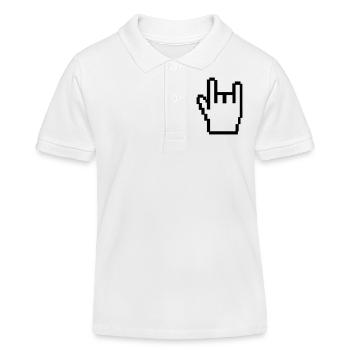 Zeigefinger und kleiner Finger das Rockt! - Kinder Organic Poloshirt Mini Sprinter von Stanley/Stella - Weiß - Vorne