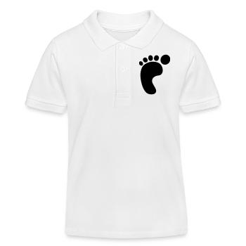 Impression de pied gauche - Polo enfant bio Stanley/Stella - blanc - Devant