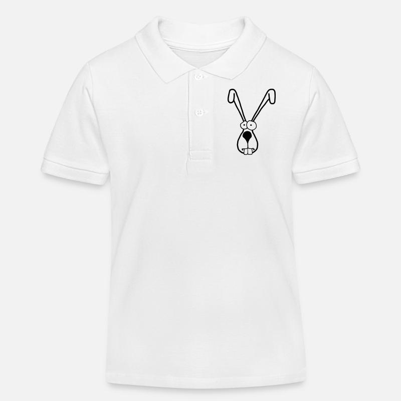 Tierkopp: Zweiohrhase - Polo enfant bio Stanley/Stella - blanc