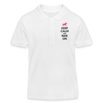 Keep Calm and Ride On Horse Design - Polo enfant bio Stanley/Stella - blanc - Devant