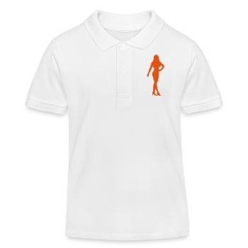 fitness10 Bodybuilding-Frau Frau - Kinder Organic Poloshirt Mini Sprinter von Stanley/Stella - Weiß - Vorne