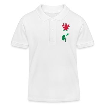 rose fleur 85 - Polo enfant bio Stanley/Stella - blanc - Devant