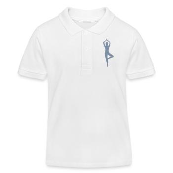 Yoga Pose Silhouette - Kinder Organic Poloshirt Mini Sprinter von Stanley/Stella - Weiß - Vorne