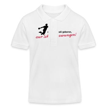 Zum Handball geboren, zur Schule gezwungen! Jungen - Kinder Organic Poloshirt Mini Sprinter von Stanley/Stella - Weiß - Vorne