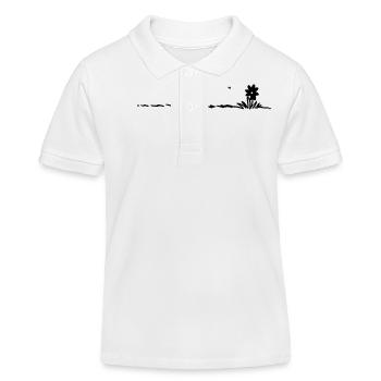 Cartoon Blume im Gras mit Insekt - Kinder Organic Poloshirt Mini Sprinter von Stanley/Stella - Weiß - Vorne