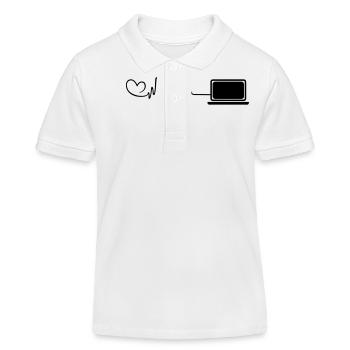 ordinateur portable coeur pulsé pc programmeur - Polo enfant bio Stanley/Stella - blanc - Devant